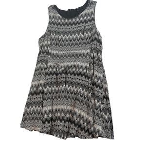 Torrid Geometric Print Black & White Skater Dress
